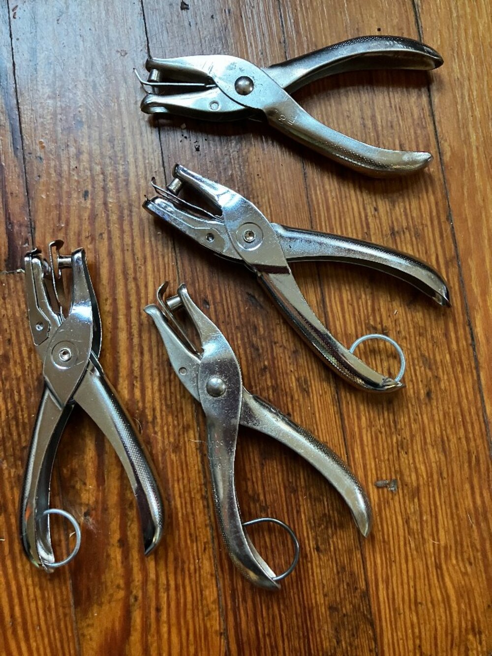 Vintage Metal Hole Punch Pliers McGill GEM Lot of 4 Metal Tools